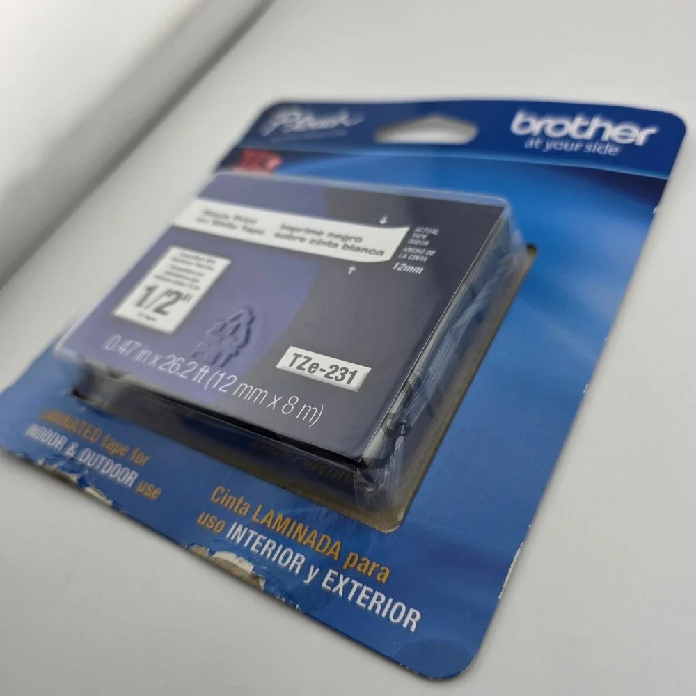 Brother P-Touch TZe-231‎ Laminated Label Tape Black on White OEM